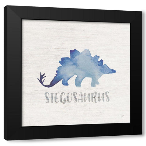 Stegosaurus Sq Black Modern Wood Framed Art Print by Panganiban, Karyn