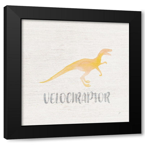 Velociraptor Sq Black Modern Wood Framed Art Print with Double Matting by Panganiban, Karyn