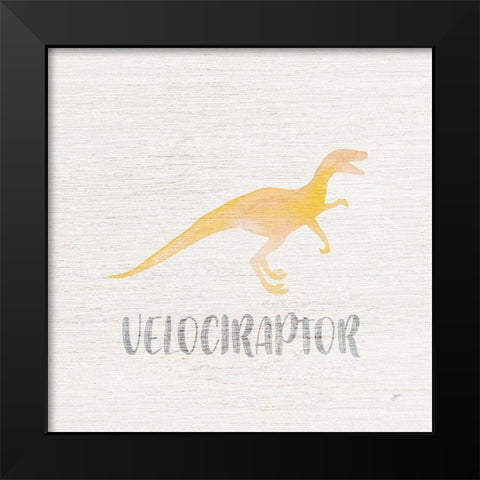 Velociraptor Sq Black Modern Wood Framed Art Print by Panganiban, Karyn