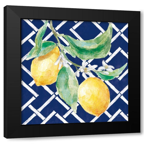 Everyday Chinoiserie Lemons I Black Modern Wood Framed Art Print with Double Matting by Urban, Mary