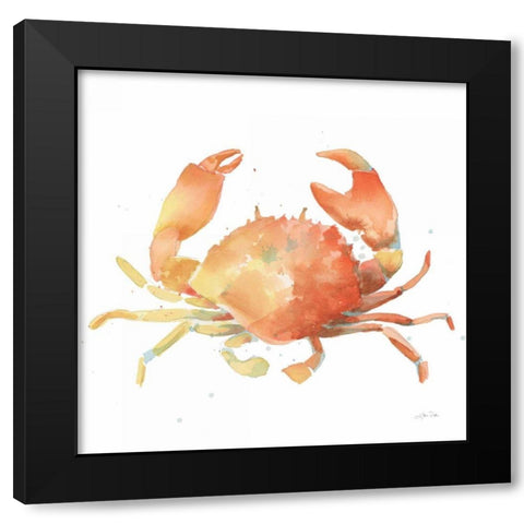 Summertime Crab Black Modern Wood Framed Art Print with Double Matting by Pete, Katrina