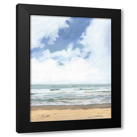 Walk on the Beach I Black Modern Wood Framed Art Print with Double Matting by Munger, Pamela