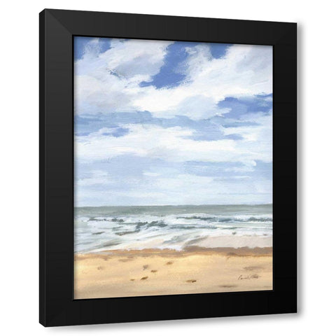 Walk on the Beach II Black Modern Wood Framed Art Print with Double Matting by Munger, Pamela