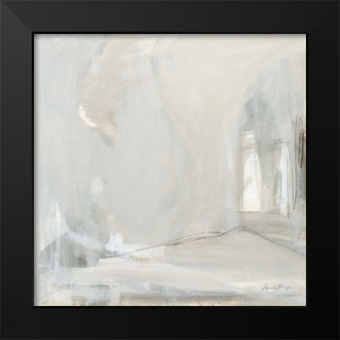 Delicate Gray Black Modern Wood Framed Art Print by Munger, Pamela