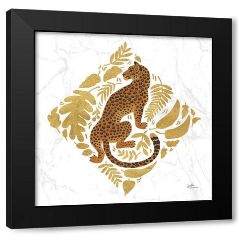 Big Cat Beauty VI Gold Black Modern Wood Framed Art Print with Double Matting by Penner, Janelle