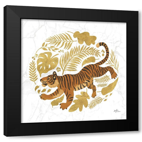 Big Cat Beauty VII Gold Black Modern Wood Framed Art Print by Penner, Janelle