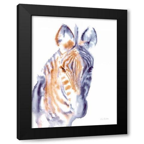 Zebra Neutral Black Modern Wood Framed Art Print with Double Matting by Valle, Aimee Del