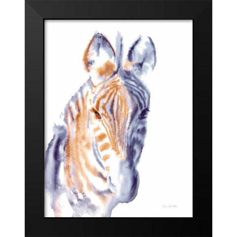 Zebra Neutral Black Modern Wood Framed Art Print by Valle, Aimee Del