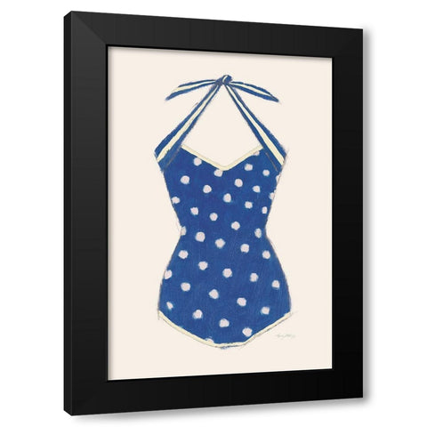 Retro Swimwear II Navy Black Modern Wood Framed Art Print with Double Matting by Adams, Emily