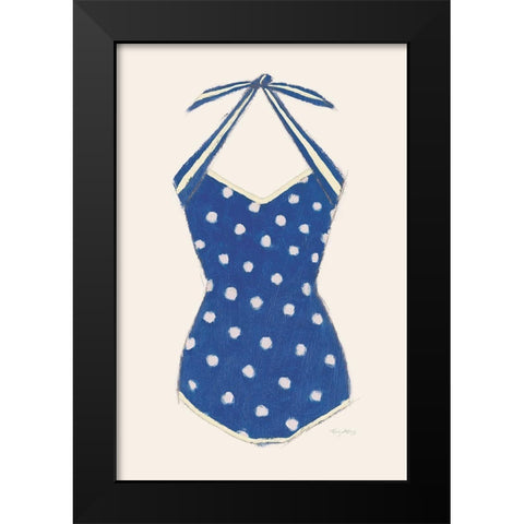 Retro Swimwear II Navy Black Modern Wood Framed Art Print by Adams, Emily