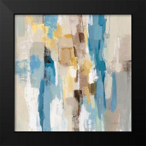 Steps on Sand I Navy Sq Black Modern Wood Framed Art Print by Vassileva, Silvia