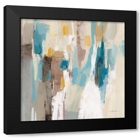 Steps on Sand II Navy Sq Black Modern Wood Framed Art Print with Double Matting by Vassileva, Silvia