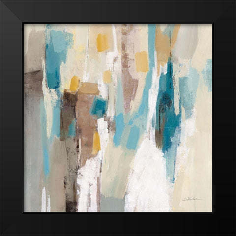 Steps on Sand II Navy Sq Black Modern Wood Framed Art Print by Vassileva, Silvia