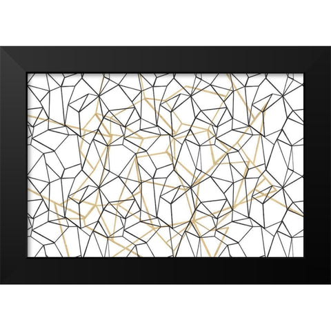 Across Geometrics Black Modern Wood Framed Art Print by Wild Apple Portfolio