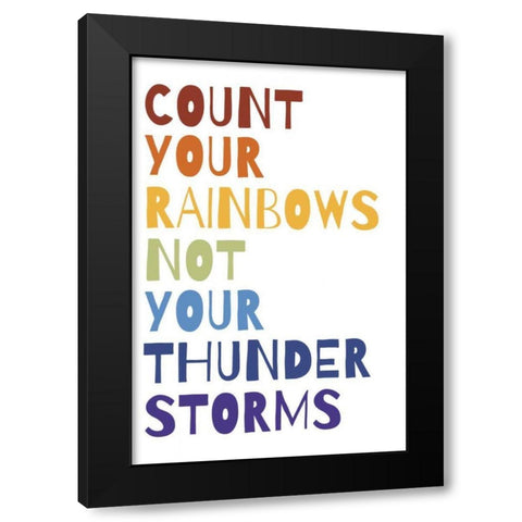Count Your Rainbows Warm Black Modern Wood Framed Art Print with Double Matting by Wild Apple Portfolio