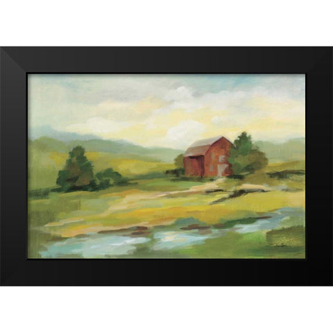 Springtime Farm Black Modern Wood Framed Art Print by Vassileva, Silvia