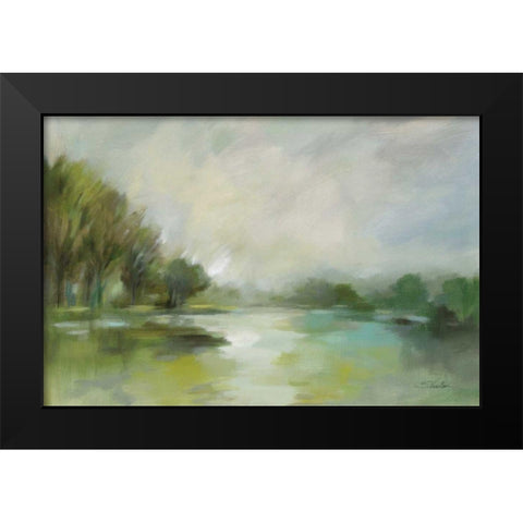 Lakeside Fog Black Modern Wood Framed Art Print by Vassileva, Silvia