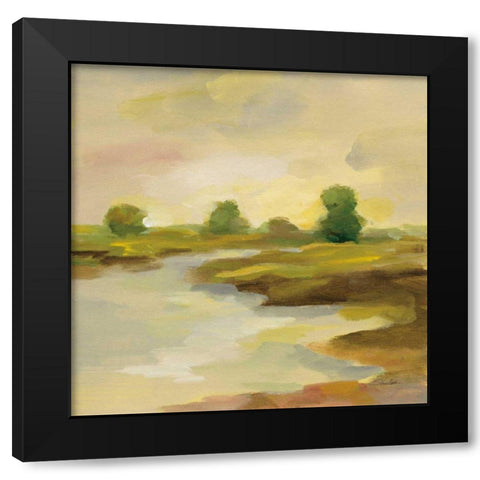 Chartreuse Fields I Black Modern Wood Framed Art Print with Double Matting by Vassileva, Silvia