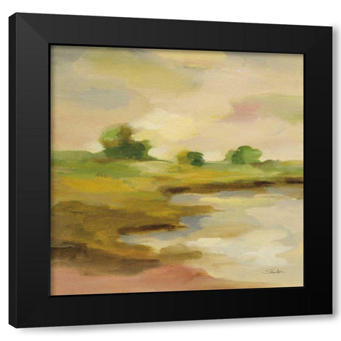 Chartreuse Fields II Black Modern Wood Framed Art Print with Double Matting by Vassileva, Silvia