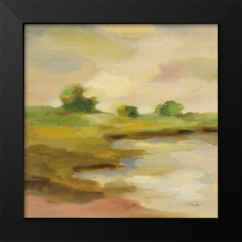 Chartreuse Fields II Black Modern Wood Framed Art Print by Vassileva, Silvia