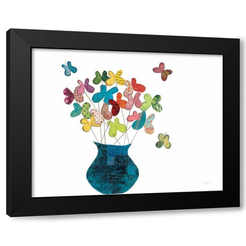 Butterfly Bouquet on White Black Modern Wood Framed Art Print by Prahl, Courtney