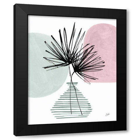 Fan Leaves Still Life Black Modern Wood Framed Art Print with Double Matting by Panganiban, Karyn