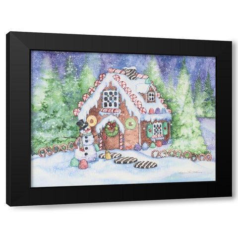 Gingerbread House Black Modern Wood Framed Art Print by McKenna, Kathleen Parr