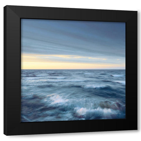 Lake Superior Waves Navy Crop Black Modern Wood Framed Art Print by Majchrowicz, Alan