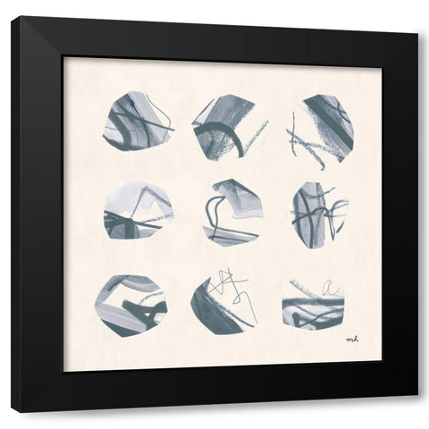Tempest I Soft Blue Black Modern Wood Framed Art Print by Hershey, Moira