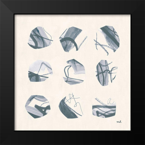 Tempest I Soft Blue Black Modern Wood Framed Art Print by Hershey, Moira