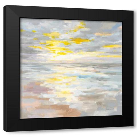 Sunup on the Sea Black Modern Wood Framed Art Print by Nai, Danhui