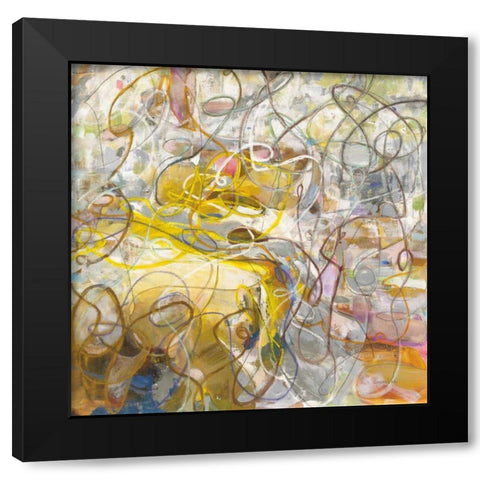 Strings of Light II Black Modern Wood Framed Art Print with Double Matting by Nai, Danhui