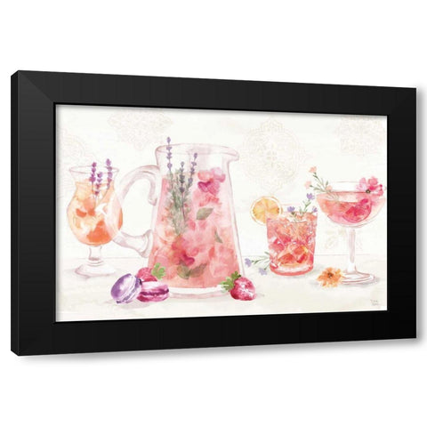 Classy Cocktails I Black Modern Wood Framed Art Print with Double Matting by June, Dina