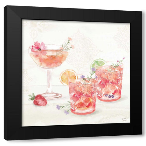 Classy Cocktails V Black Modern Wood Framed Art Print with Double Matting by June, Dina