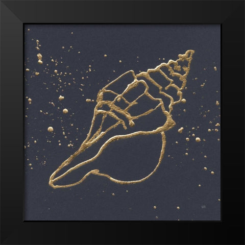 Gold Conch II Black Modern Wood Framed Art Print by Paschke, Chris