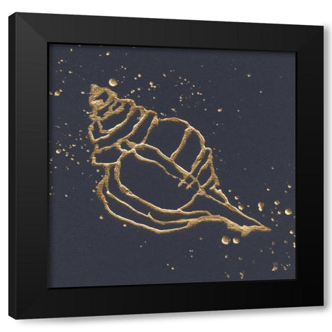 Gold Conch III Black Modern Wood Framed Art Print by Paschke, Chris