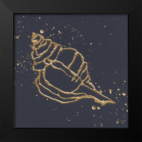 Gold Conch III Black Modern Wood Framed Art Print by Paschke, Chris