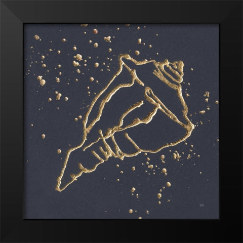 Gold Conch IV Black Modern Wood Framed Art Print by Paschke, Chris