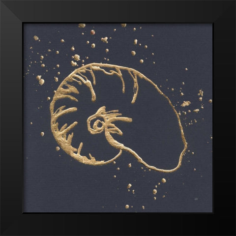 Gold Nautilus I Black Modern Wood Framed Art Print by Paschke, Chris