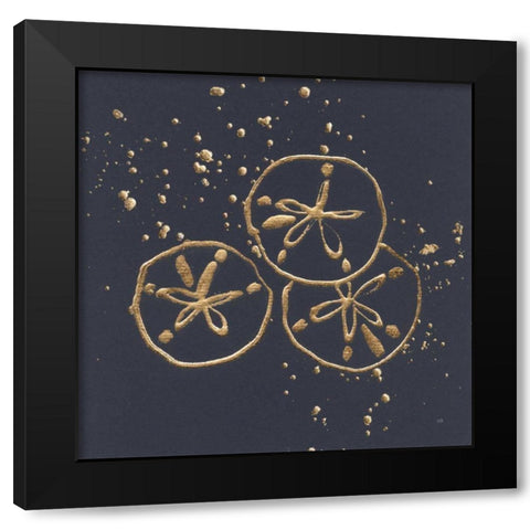 Gold Sand Dollar II Black Modern Wood Framed Art Print by Paschke, Chris