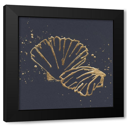 Gold Scallop II Black Modern Wood Framed Art Print with Double Matting by Paschke, Chris