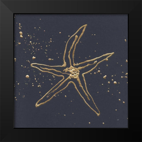 Gold Starfish II Black Modern Wood Framed Art Print by Paschke, Chris