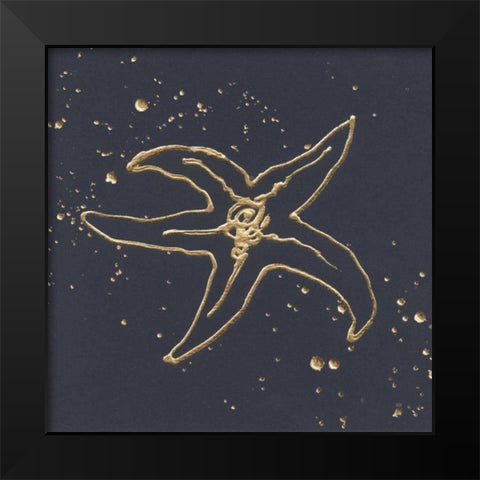 Gold Starfish III Black Modern Wood Framed Art Print by Paschke, Chris