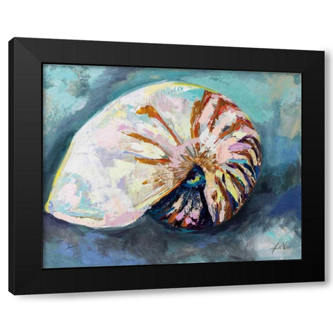 Nautilus Shell Black Modern Wood Framed Art Print by Vertentes, Jeanette