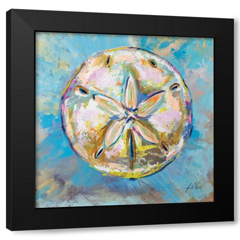 Sand Dollar Black Modern Wood Framed Art Print by Vertentes, Jeanette