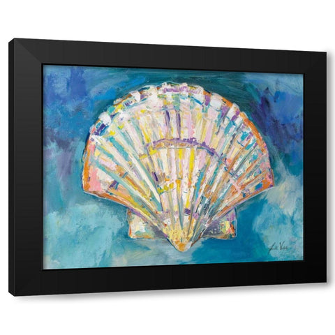 Scallop Shell Black Modern Wood Framed Art Print by Vertentes, Jeanette