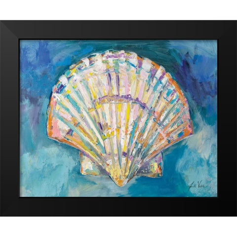 Scallop Shell Black Modern Wood Framed Art Print by Vertentes, Jeanette