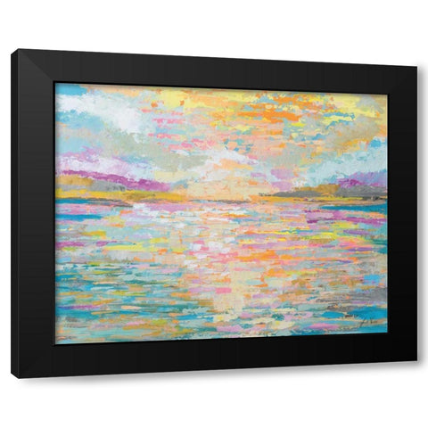 Ocean Sunrise Black Modern Wood Framed Art Print with Double Matting by Vertentes, Jeanette