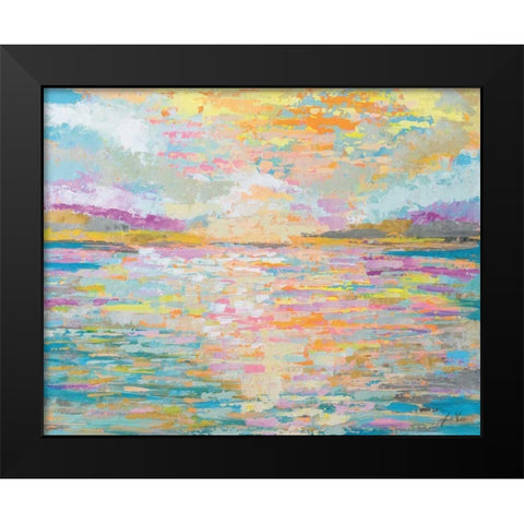 Ocean Sunrise Black Modern Wood Framed Art Print by Vertentes, Jeanette