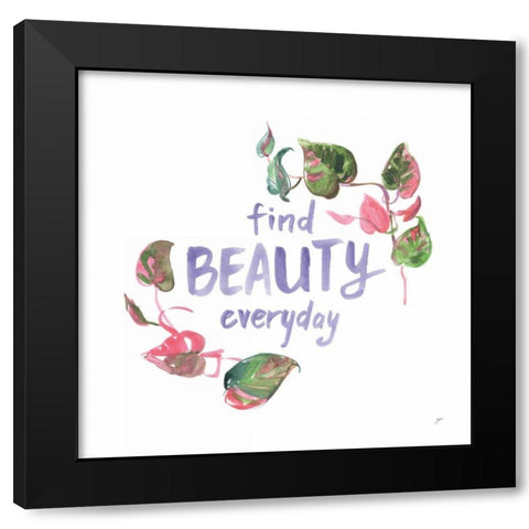 Growing Beauty I Black Modern Wood Framed Art Print by Panganiban, Karyn
